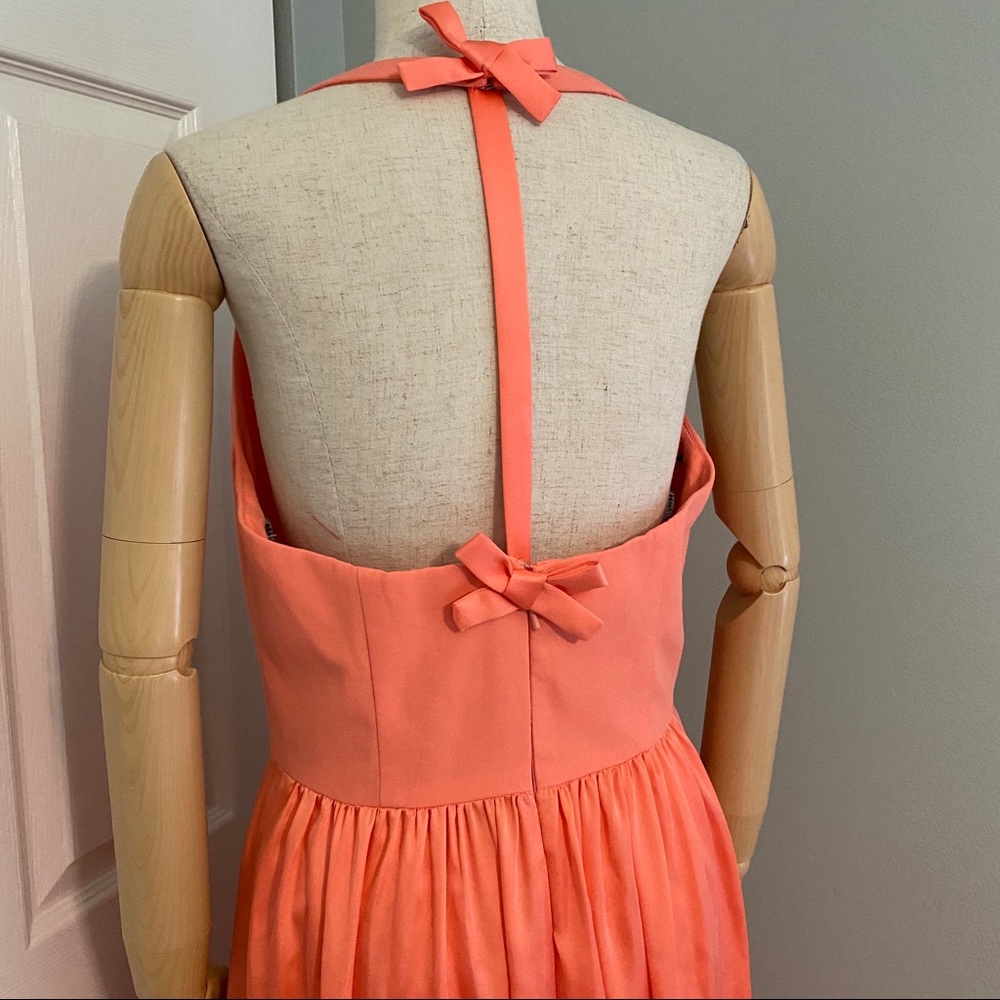 Vera Wang White Evening Gown Coral Maxi Dress size 10 New with Tags - Picture 6 of 16